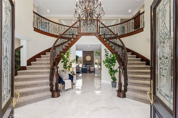 Chandelier, Interior, Marble, Recessed Lighting