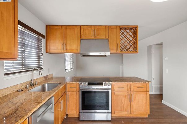 Interior, Kitchen, Stainless Steel Appliances, Wood Texture Flooring