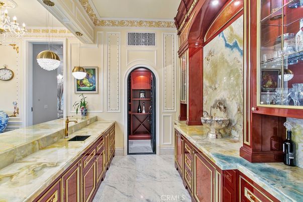 Bathroom, Interior, Marble, Pendant Lights, Recessed Lighting