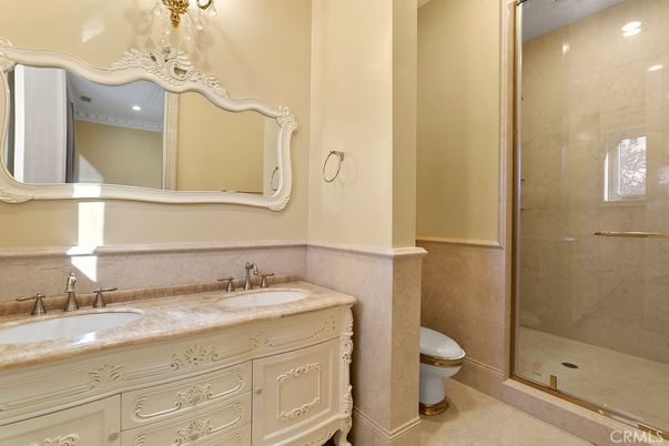 Bathroom, Dual Sink Vanities, Glass Shower, Interior