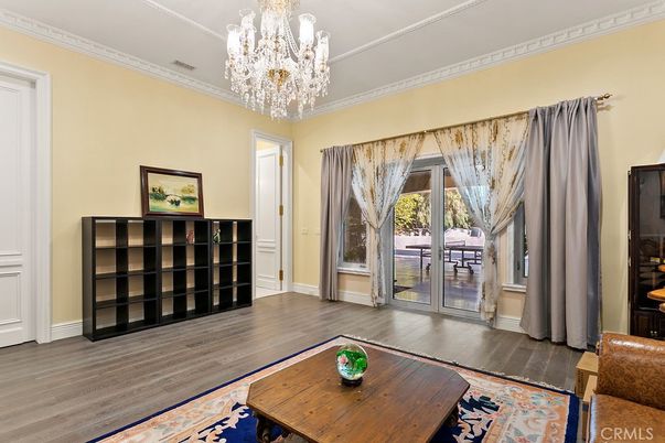 Chandelier, Interior, Wood Texture Flooring