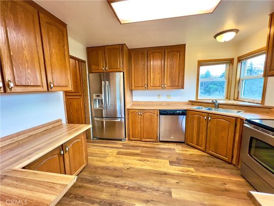 Interior, Kitchen, Stainless Steel Appliances, Wood Texture Flooring