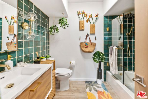 Bathroom, Glass Shower, Interior, Wood Texture Flooring