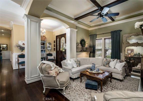 Chandelier, Interior, Living room, Recessed Lighting, Wood Texture Flooring