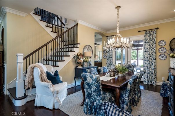 Chandelier, Dining room, Interior, Wood Texture Flooring