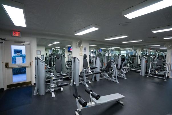 Fitness Equipment, Gym, Interior, Recessed Lighting
