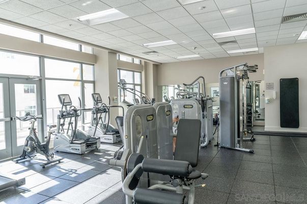 Fitness Equipment, Gym, Interior, Recessed Lighting
