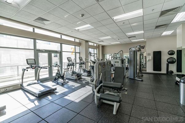 Fitness Equipment, Gym, Interior, Recessed Lighting