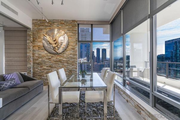 Dining room, Interior, Stone Walls, Wood Texture Flooring
