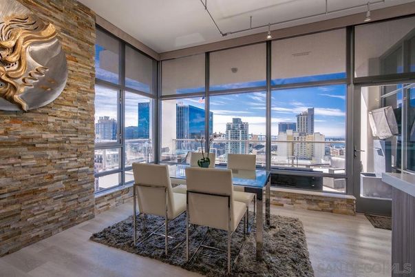 Dining room, Interior, Stone Walls, Water, Wood Texture Flooring
