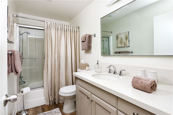 Bathroom, Glass Shower, Interior, Wood Texture Flooring