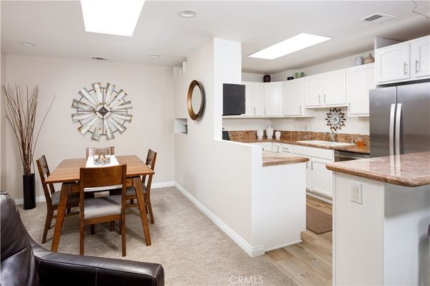 Dining room, Interior, Kitchen, Recessed Lighting, Wood Texture Flooring