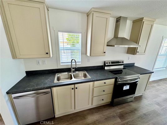Interior, Kitchen, Stainless Steel Appliances, Wood Texture Flooring