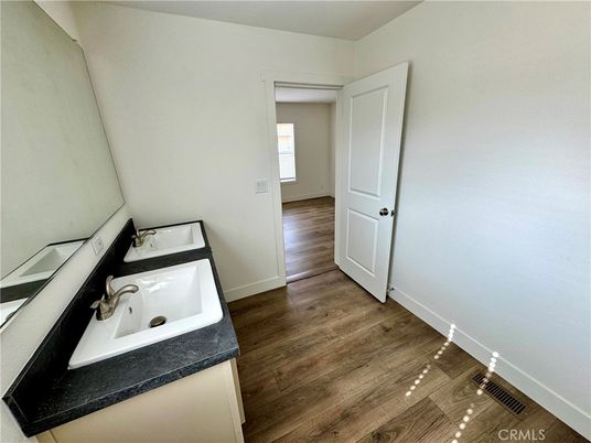 Bathroom, Dual Sink Vanities, Interior, Wood Texture Flooring