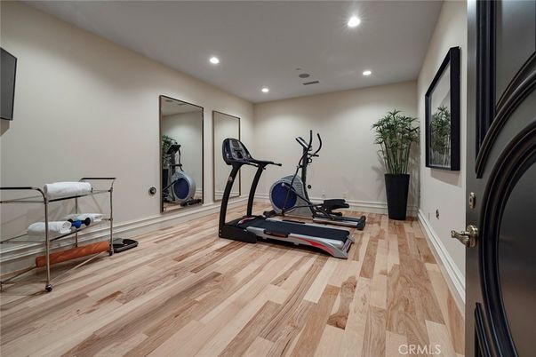 Fitness Equipment, Interior, Recessed Lighting, Wood Texture Flooring
