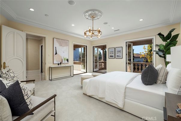 Bedroom, Chandelier, Interior, Recessed Lighting