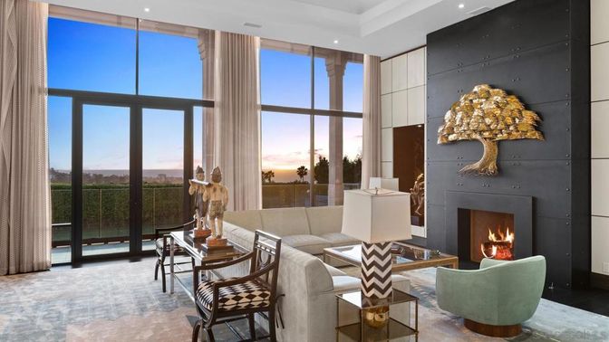 Fireplace, Interior, Living room, Recessed Lighting
