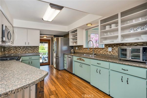 Interior, Kitchen, Stainless Steel Appliances, Wood Texture Flooring