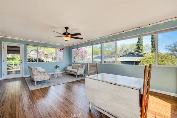 Dining room, Interior, Living room, Sun Room, Wood Texture Flooring