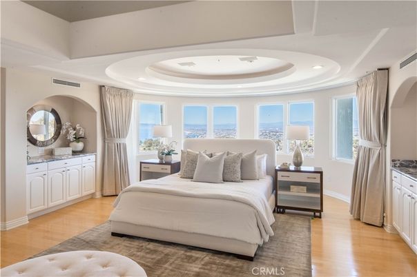 Bedroom, Interior, Recessed Lighting, Water, Wood Texture Flooring