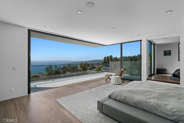 Bedroom, Interior, Recessed Lighting, Water, Wood Texture Flooring