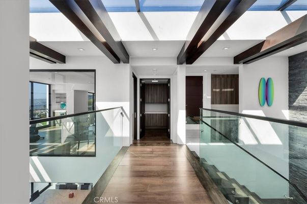 Glass Ceilings, Interior, Recessed Lighting, Wood Texture Flooring