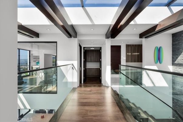 Glass Ceilings, Interior, Recessed Lighting, Wood Texture Flooring