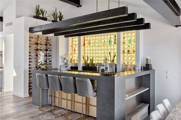 Interior, Pendant Lights, Wine Storage, Wood Texture Flooring