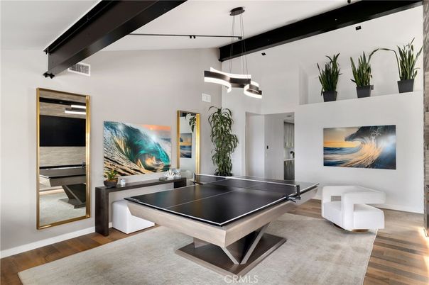 Game Room, Interior, Pendant Lights, Wood Texture Flooring
