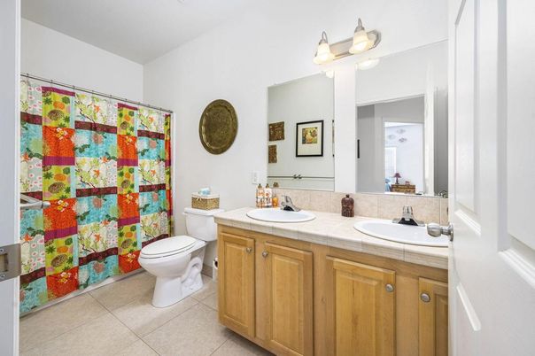 Bathroom, Dual Sink Vanities, Interior, Tile Countertops