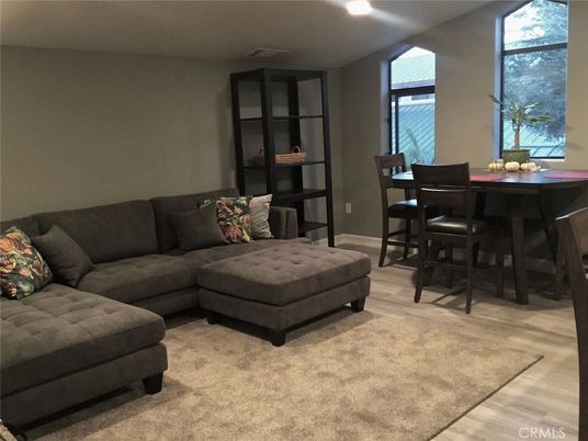 Dining room, Interior, Living room, Recessed Lighting, Wood Texture Flooring