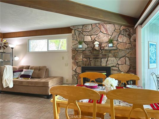 Dining room, Fireplace, Interior, Stone Walls