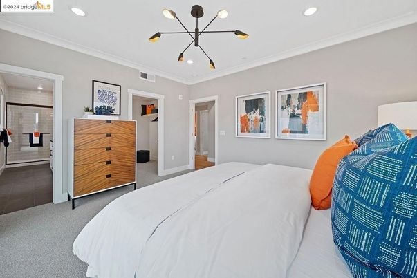 Bedroom, Interior, Pendant Lights, Recessed Lighting
