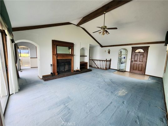 Empty room, Fireplace, Interior, Wooden Beams