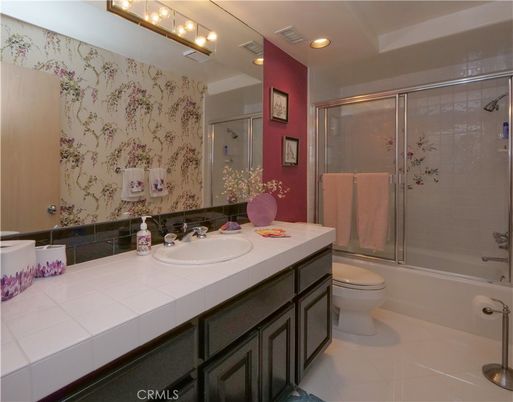Bathroom, Glass Shower, Interior, Recessed Lighting, Tile Countertops