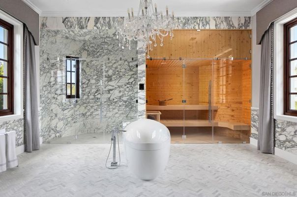Bathroom, Free Standing Baths, Interior, Marble, Marble Walls, Wooden Walls