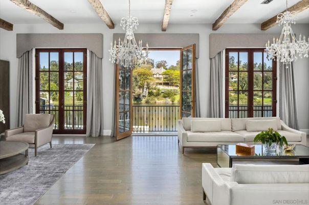 Chandelier, Interior, Living room, Wooden Beams, Wood Texture Flooring