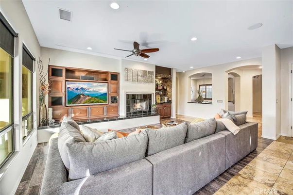 Fireplace, Interior, Living room, Recessed Lighting