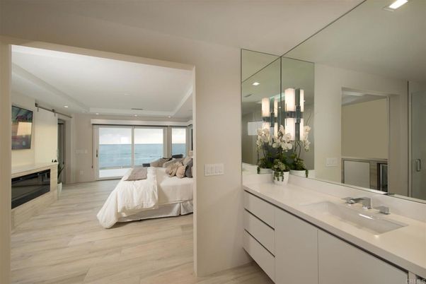Bathroom, Bedroom, Interior, Recessed Lighting, Water, Wood Texture Flooring