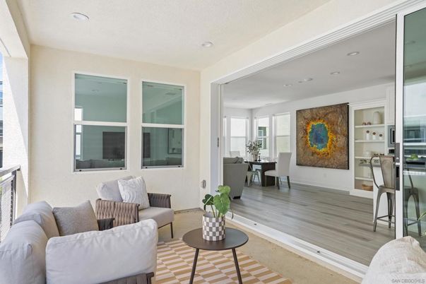 Dining room, Interior, Living room, Recessed Lighting, Wood Texture Flooring