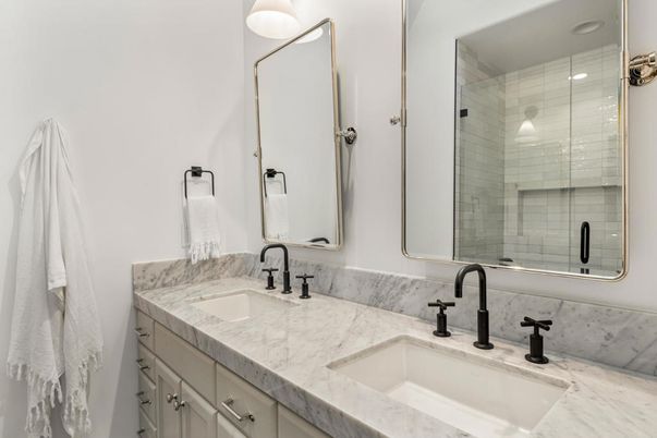 Bathroom, Dual Sink Vanities, Glass Shower, Interior