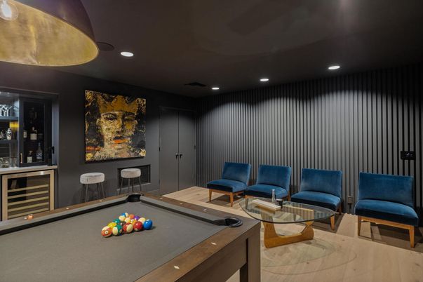 Billiard Table, Game Room, Interior, Recessed Lighting
