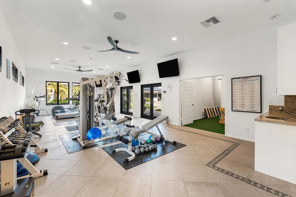 Fitness Equipment, Gym, Interior, Recessed Lighting