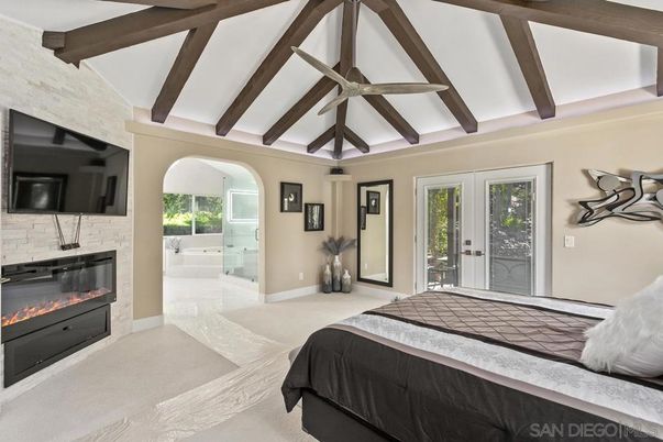 Bedroom, Fireplace, Interior, Wooden Beams