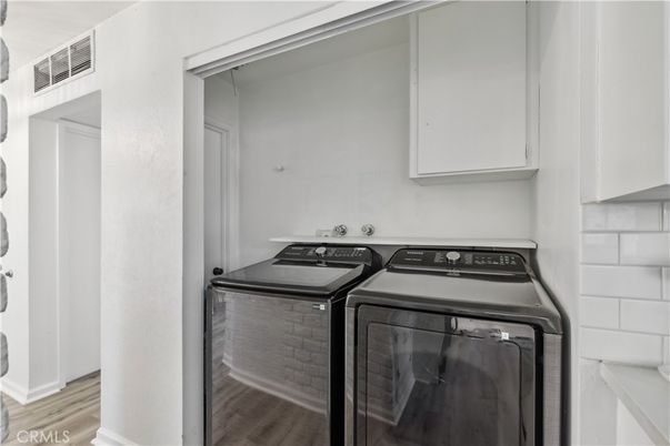 Interior, Washer, Wood Texture Flooring