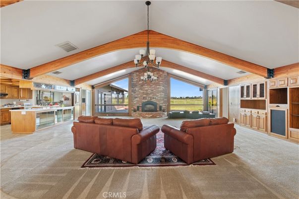 Fireplace, Interior, Living room, Stone Walls, Wooden Beams