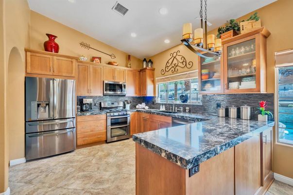 Interior, Kitchen, Pendant Lights, Recessed Lighting, Stainless Steel Appliances