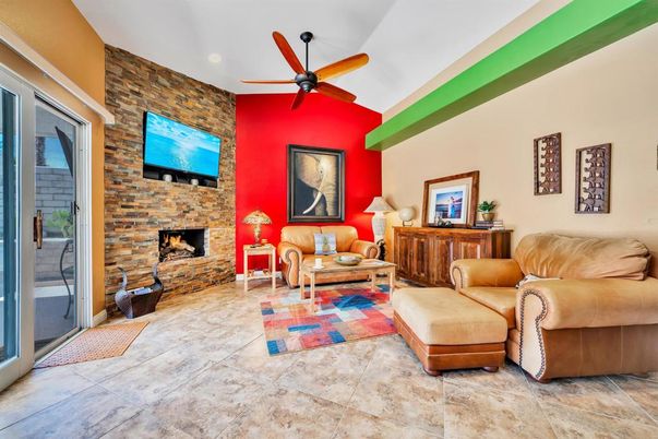 Fireplace, Interior, Living room, Stone Walls