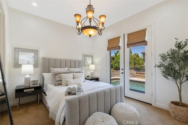 Bedroom, Chandelier, Interior, Recessed Lighting