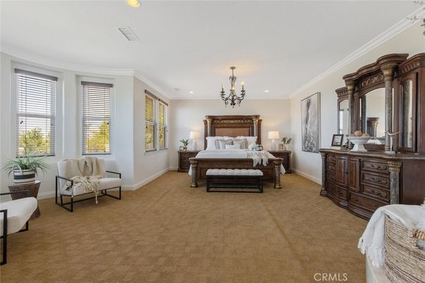 Bedroom, Chandelier, Interior, Recessed Lighting